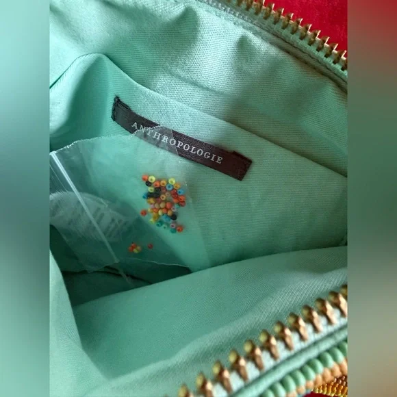 Anthropologie Fiona Hearts Beaded Pouch, clutch, NWT - Picture 7 of 7